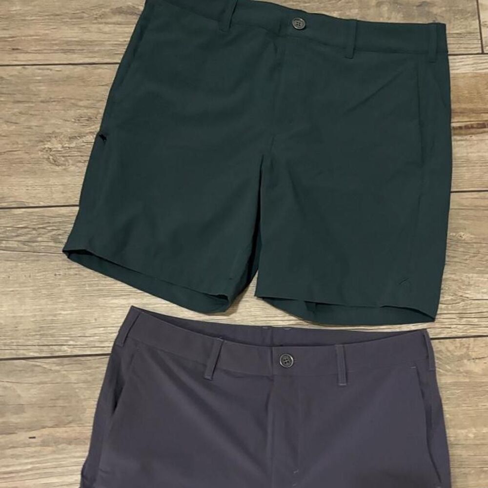 Cuts Men's Green and Grey Shorts